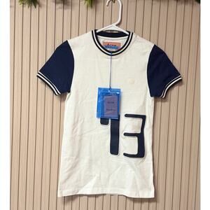 Acne Studios Classic Fit Short Sleeve T-Shirt White/Navy Size XXS